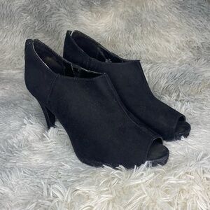 Women's Black Peep-Toe Heels